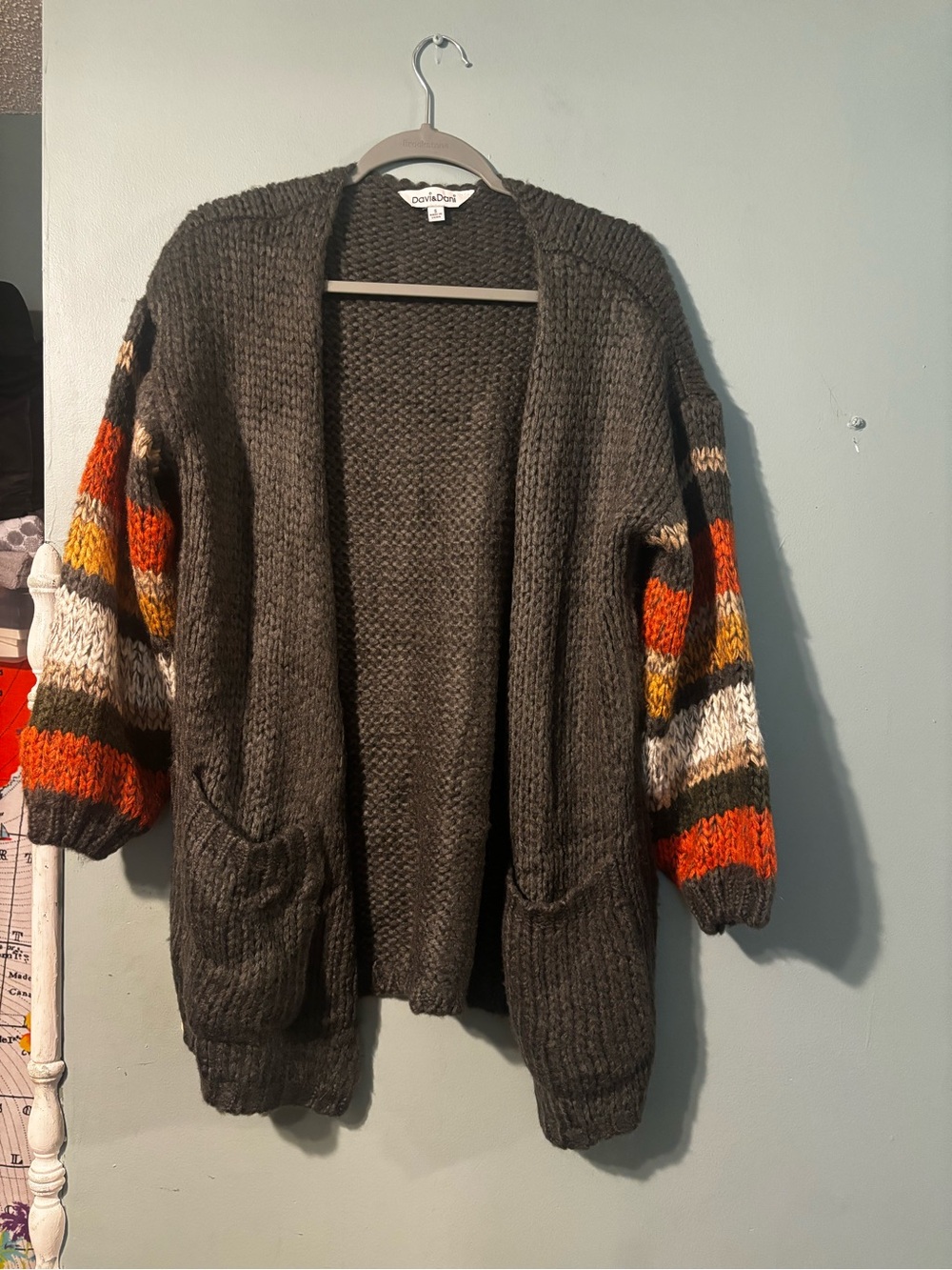 Three Bird Nest Danny Striped Sleeve Cardigan Size Small. Perfect for fall! NWOT